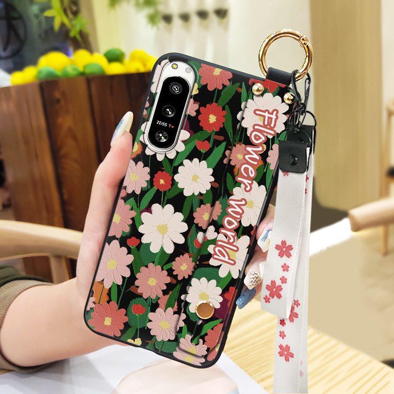 Protective Phone Holder Phone Case For Sony Xperia5 IV Kickstand Dirt-resistant Lanyard Back Cover Waterproof Soft Case