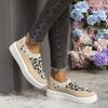 2024 Frühling und Herbst Neue Dicksohlige Höhenvergrößernde Loafer mit Leopardenmuster für Faule, Einschlupfschuhe