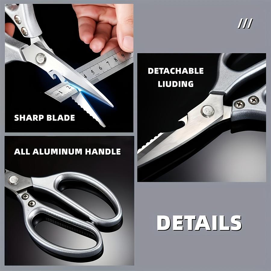 All Aluminum Handle Multi Function Kitchen Scissors Stainless Steel Heavy Duty Poultry Food Cutting Shears5