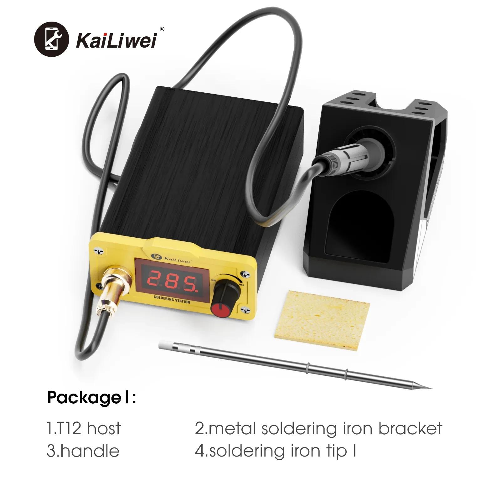 

Kailiwei T12 STM32 Digital Soldering Station Fast Hot Electronic Soldering Iron OLED PCB Phone Board Welding Repair Tool