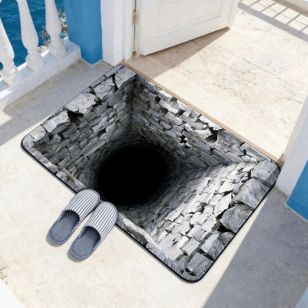 Non-slip Bathroom Carpet Water-absorbing Bedroom Door Rug Optical Illusion Doormat  Home Decor