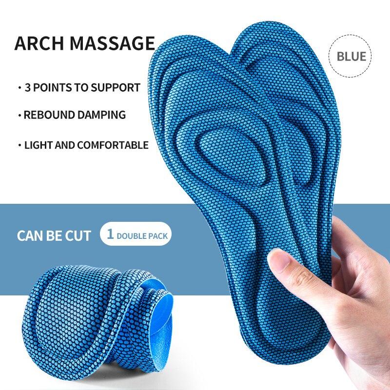 1 Pairs Memory Foam Insoles for Shoes Men Women Nano Antibacterial Massage Sport Insole for Feet Orthopedic Care Shoe Sole Pads