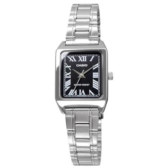 CASIO Standard Analog Womens Watch LTP-V007D-1B Black Silver Metal Band Overseas Model
