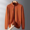 Dibinze Men's Plus Size Cotton Full-Zip Stand Collar Jacket