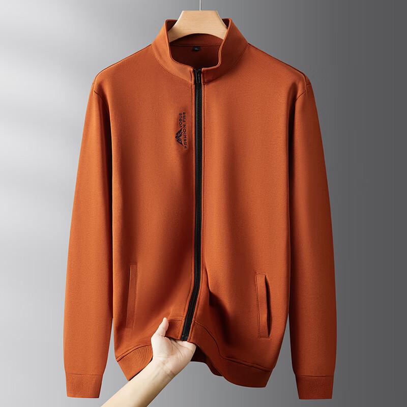 Dibinze Men's Plus Size Cotton Full-Zip Stand Collar Jacket