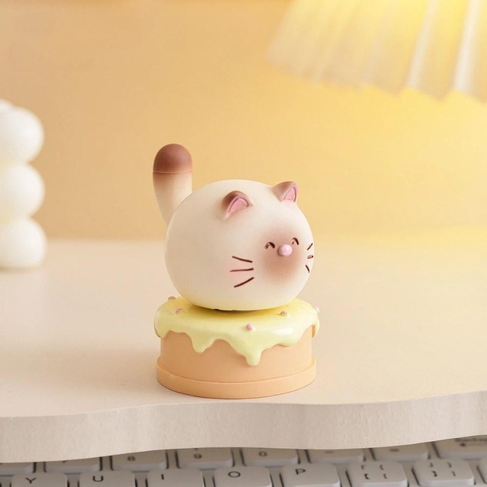 Exquisite Kitty Rotating Figurine Multicolor Table Ornament Cute Siamese Cat Statue  Car Ornaments