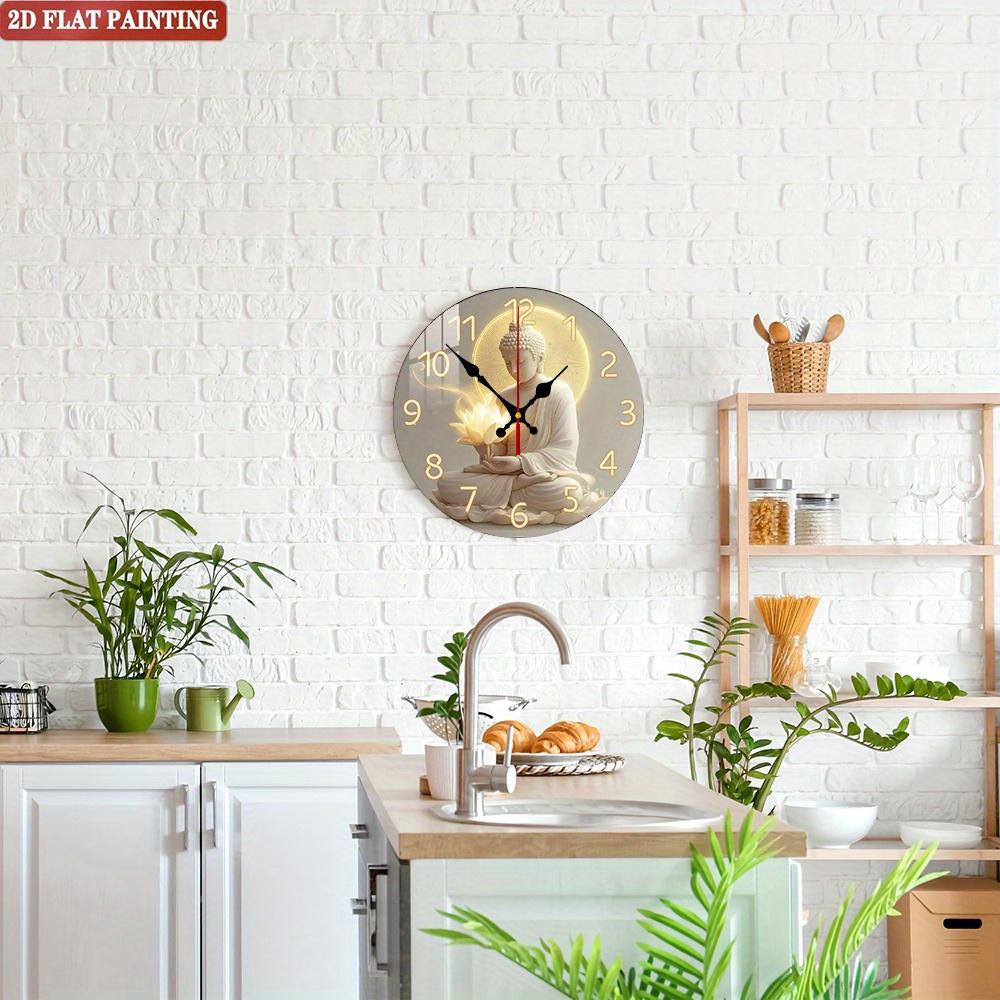 Buddha Wall Clock. Lotus Flower Design for Meditation Room or Living Room. A Wonderful Gift.