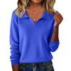 Women's Fashionable Casual Long-sleeved Knitted V-neck Sweater Top
