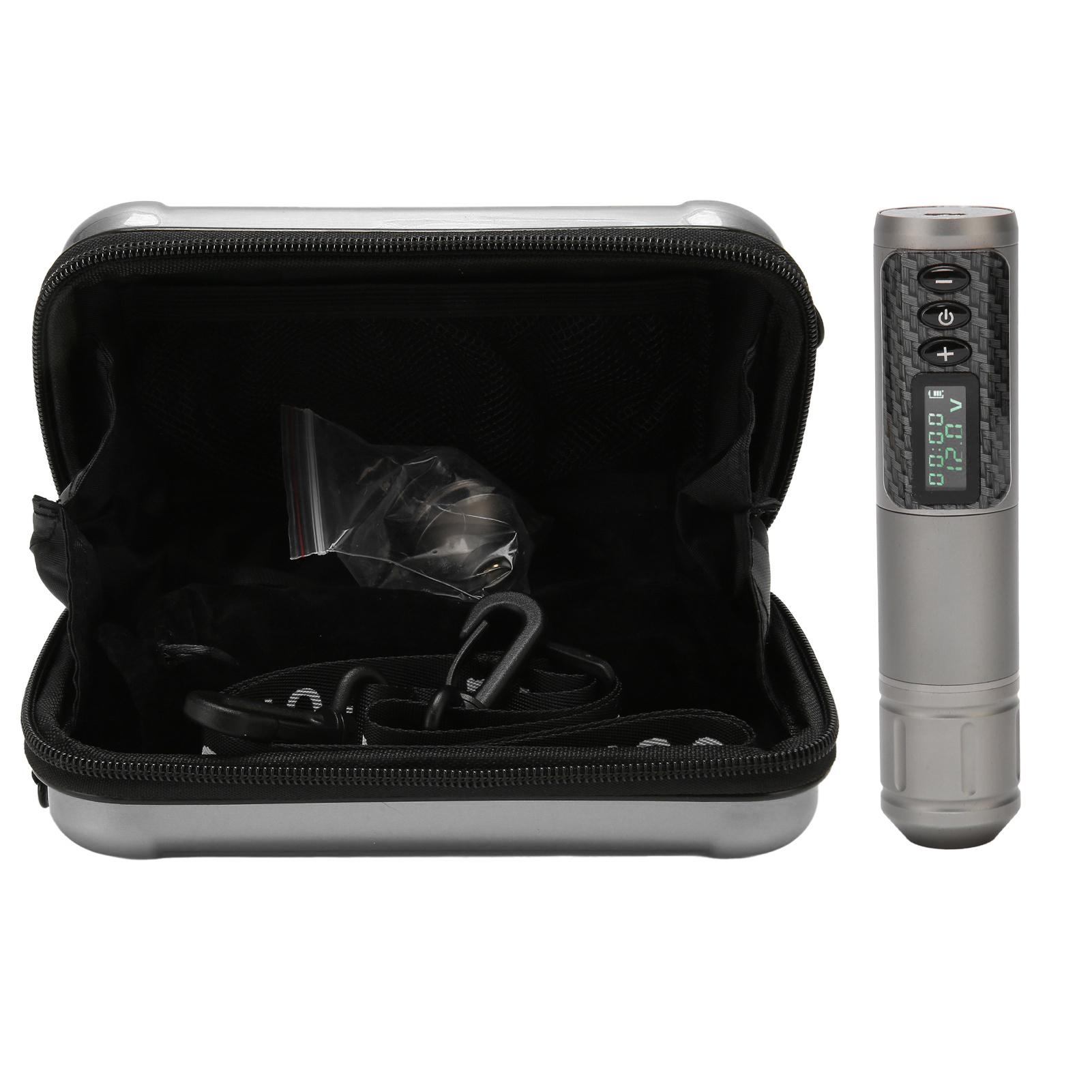 

2 в 1 беспроводной роторный набор для татуировки с иглой-картриджем OLED-дисплей Ход 3,5 мм Мощность татуировки серый