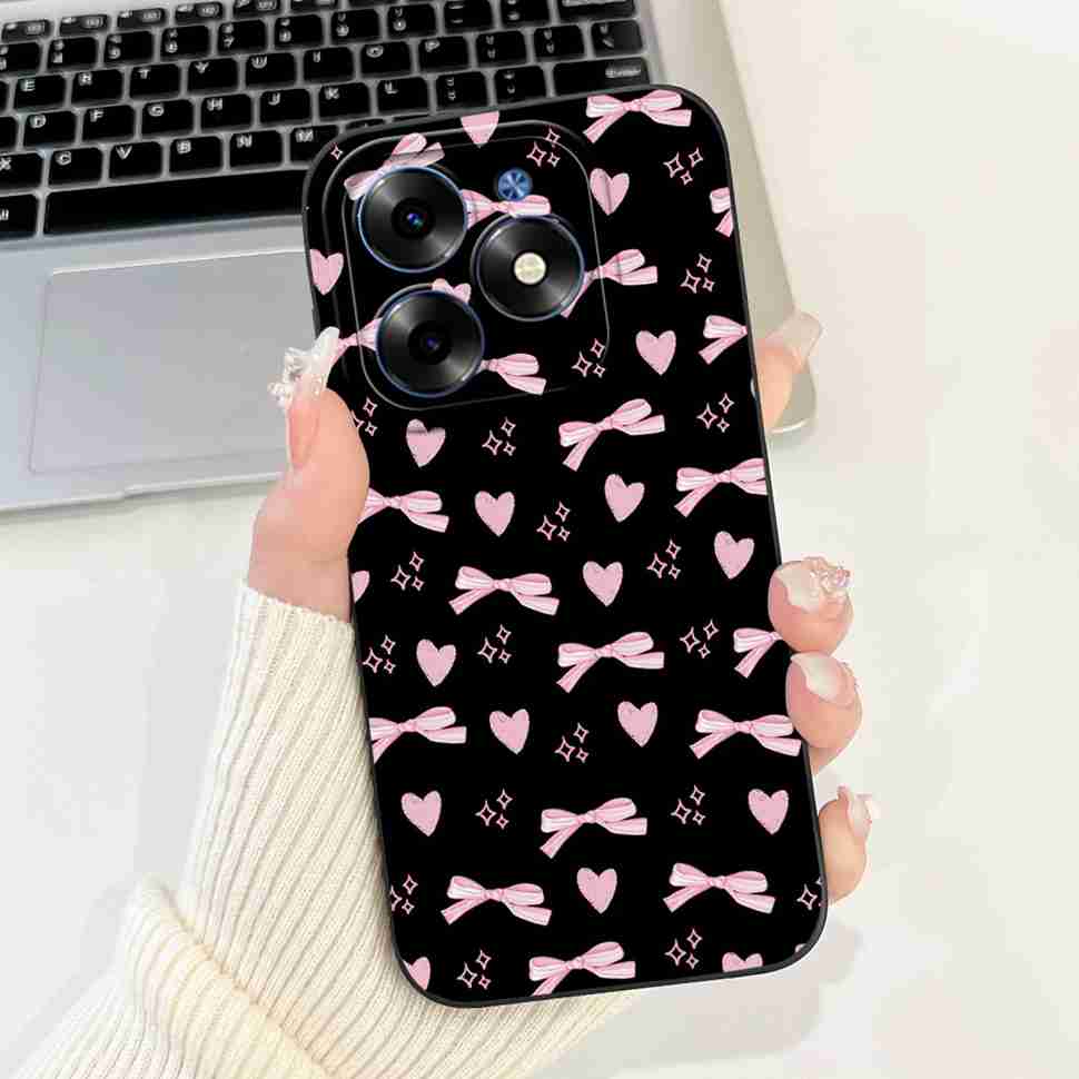 Pink Cat For Tecno Spark Go 2024 Cases BG6 Soft Silicone Cover For Tecno Spark 20 Spark20 SparkGo 2024 Casing Phone Case