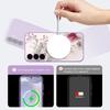 Pink White Flower Pattern Case For Samsung Galaxy S25 Ultra S24 S23 S22 Plus S21 S25 FE Magnetic For Magsafe Soft Silicone Cover
