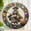 Enchanting Acrylic Magic Gem Witch Cartoon Character Decorative Pendant For Outdoor Use