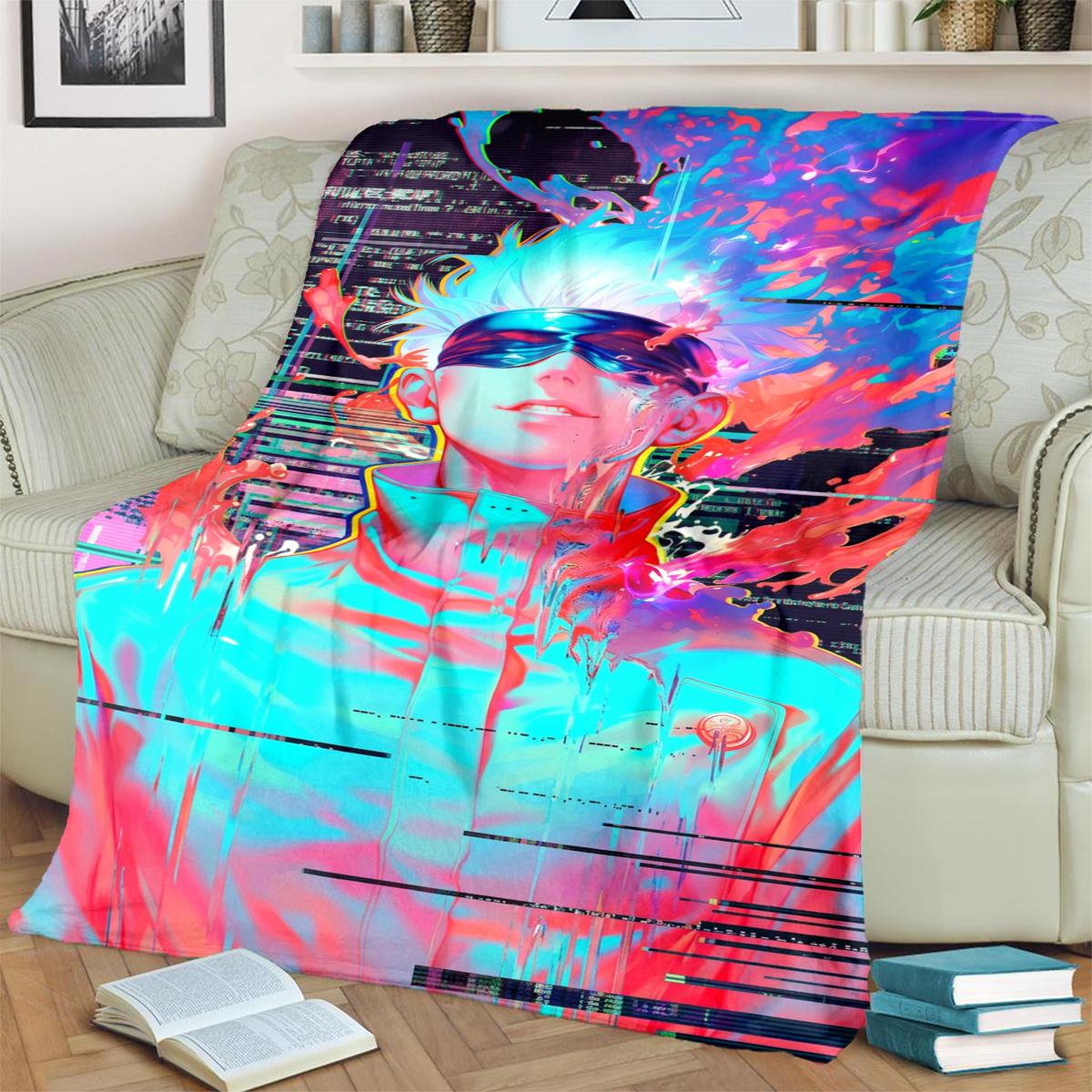 

Comfortable Jujutsu Kaisen Printed Blanket for Bedrooms, Sofas, Beds, Chairs, Picnics and Travel Use 75x90cm