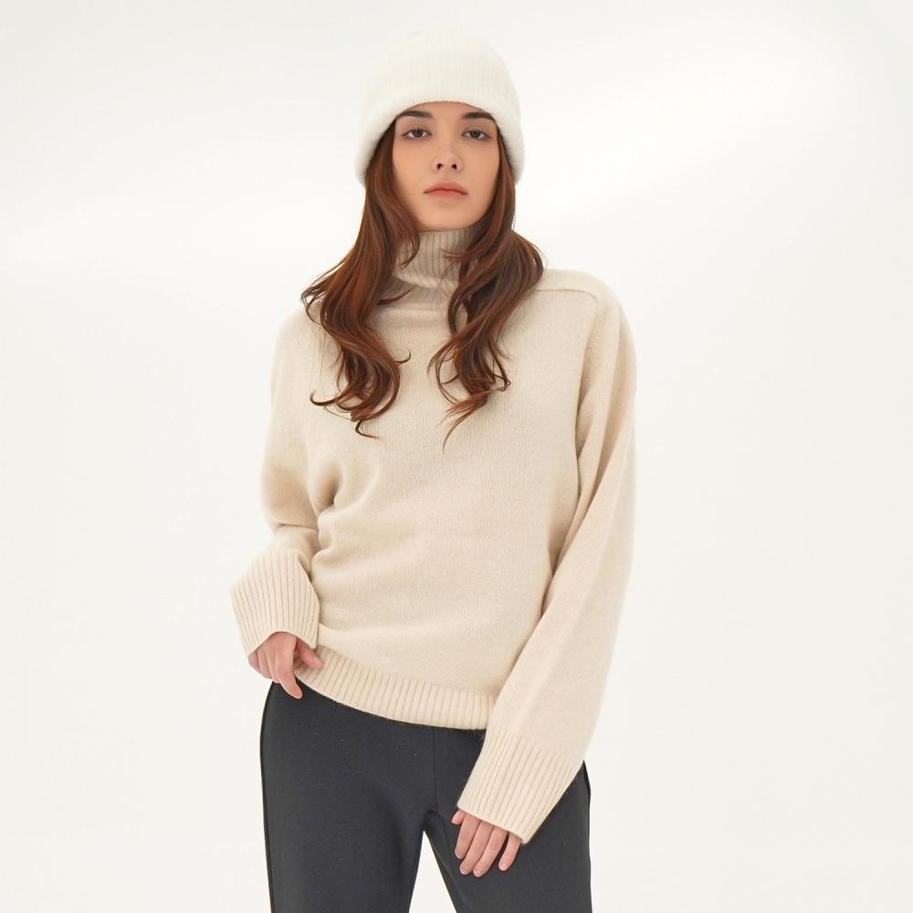 ACUD Raccoon Turtle Neck Knit _Beige