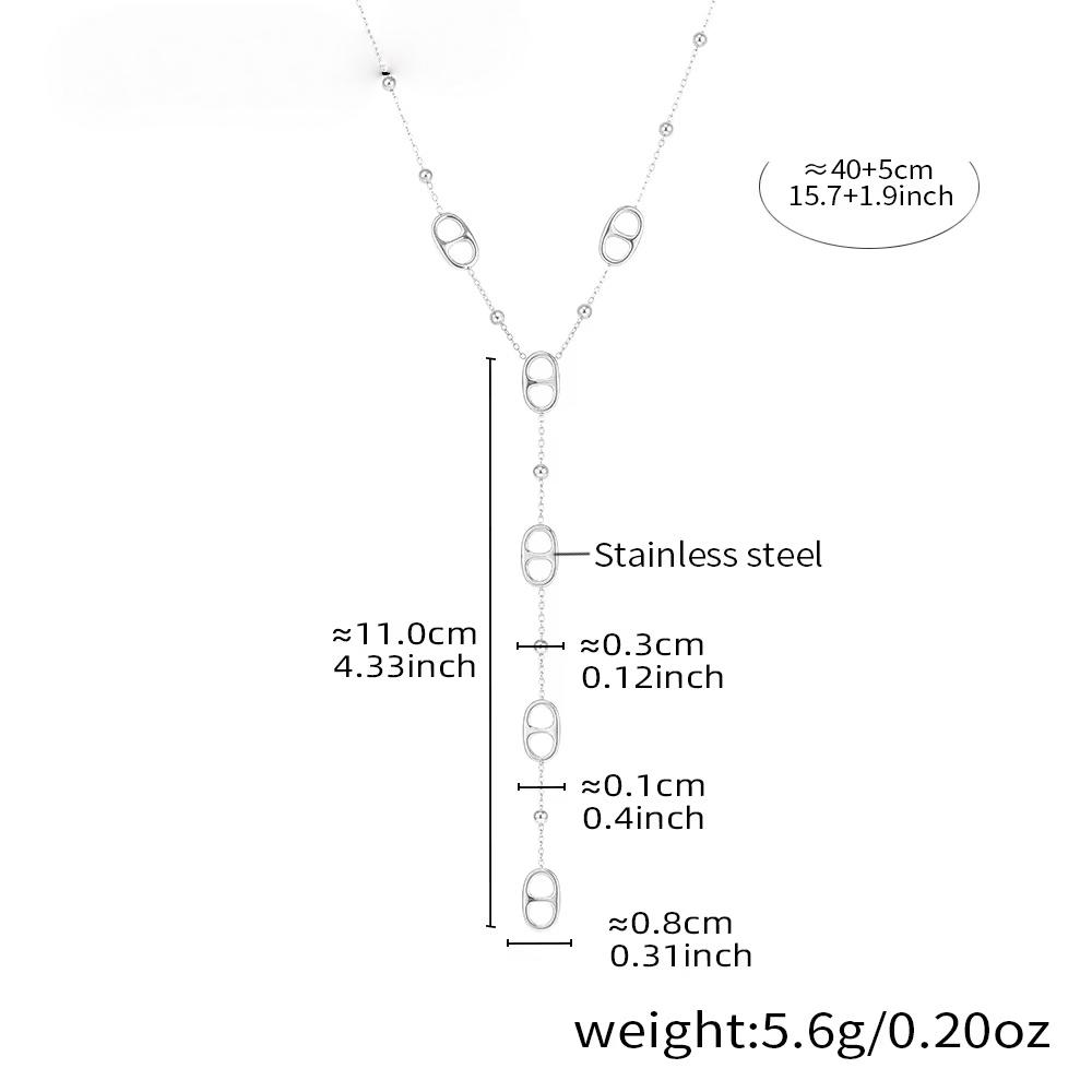 Pig Nose Stacked Design for Women's Elegant, Lightweight, Luxury Stainless Steel Sweater Chain with Gold Plated Fashion Style