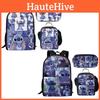 Charming Stitch Cartoon Backpack Set With Lunch Bag And Pencil Case Soft Polyester