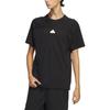 adidas Knitted Loose Breathable Comfortable Round Neck Sport Short Sleeve T-Shirt Men Tops Black IT3937