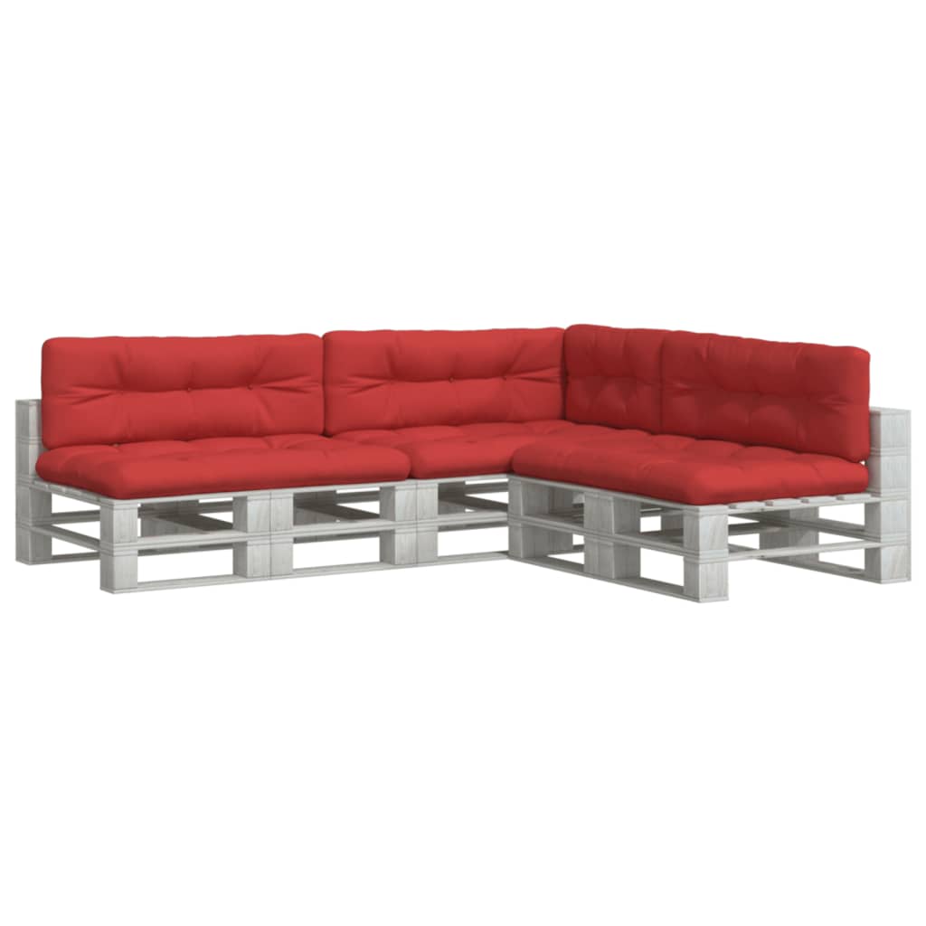 7 Piece Pallet Cushions Red Fabric