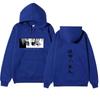 Attack On Titan Levi Ackerman Hoodie Unisex Fleece Sweatshirt Front Manga Eyes Print, Back Japanese Text, Autumn Winter Casual Pullover