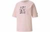 Drop Shoulder Sleeve T Shirt Women's Pink 533050-36