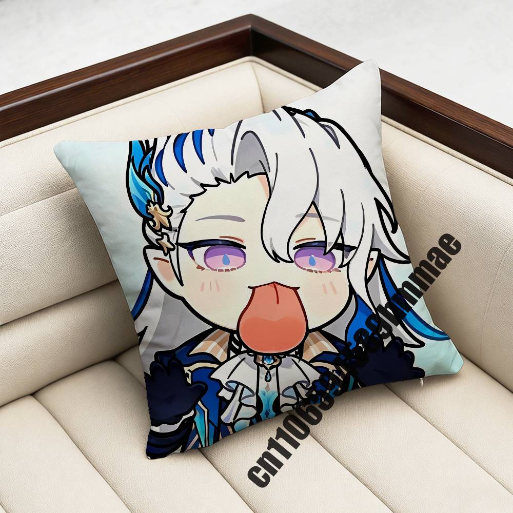 Genshin Impact Neuvillette Throw Pillow Case Sham 45X45Cm 35X35Cm Square Home Pillowcase Cushion Cover