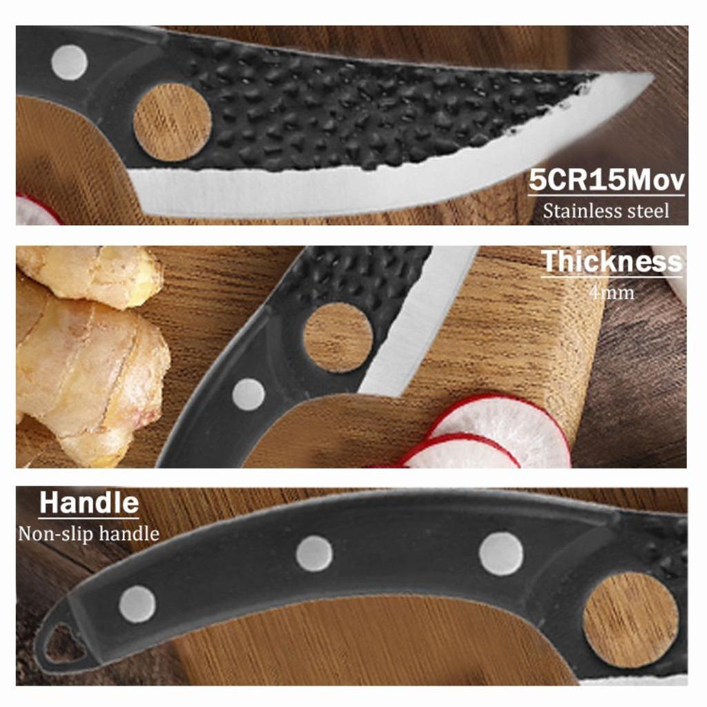 3PCS Stainless Steel Utility Knife Boning Knife Chef Knife for Cooking Small Pocket Kitchen Knife with Sheath