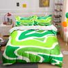 Green Abstract Wave Bedding Set Bedding Duvet Cover Set Duvet Cover Pillowcases (1 * Duvet Cover 2 * Pillowcases, Without Duvet Insert)