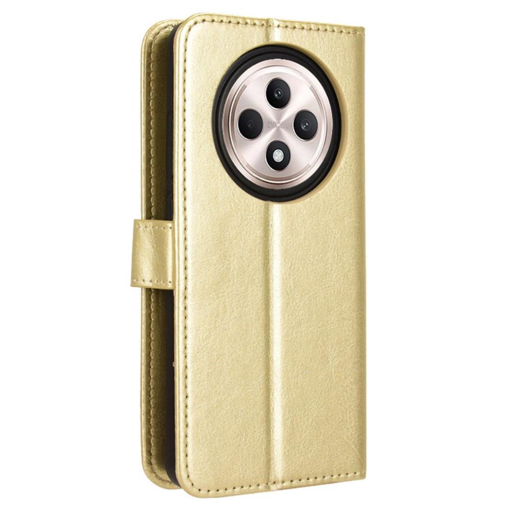 Flip Case for Oppo Reno 12FS / 12F, Crazy Horse Wallet, Gold