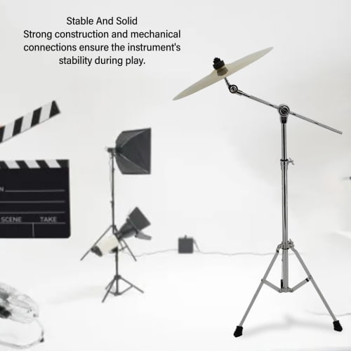 Cymbal Stand, 23.2-47.2 Inch Height Adjustable Standard Cymbal Boom Stand with Rubber Feet, Heavy-Duty Cymbal Straight Stand Drum Hardware for Mountin