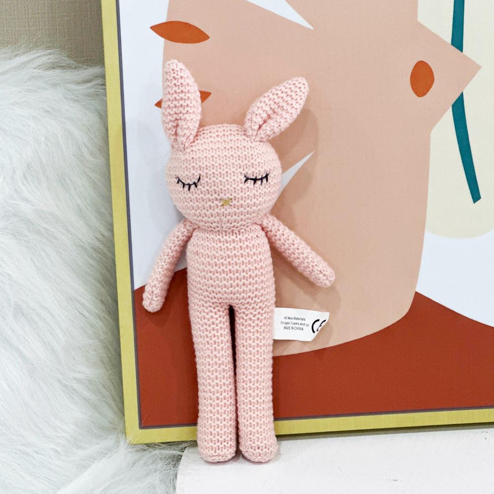 Cute And Charming Cartoon Knitted Animal Plush Doll Rabbit Owl Fox Bear Plush Toy Home Decoration Sleep Soothing Present Designed For Boys Plus Girls