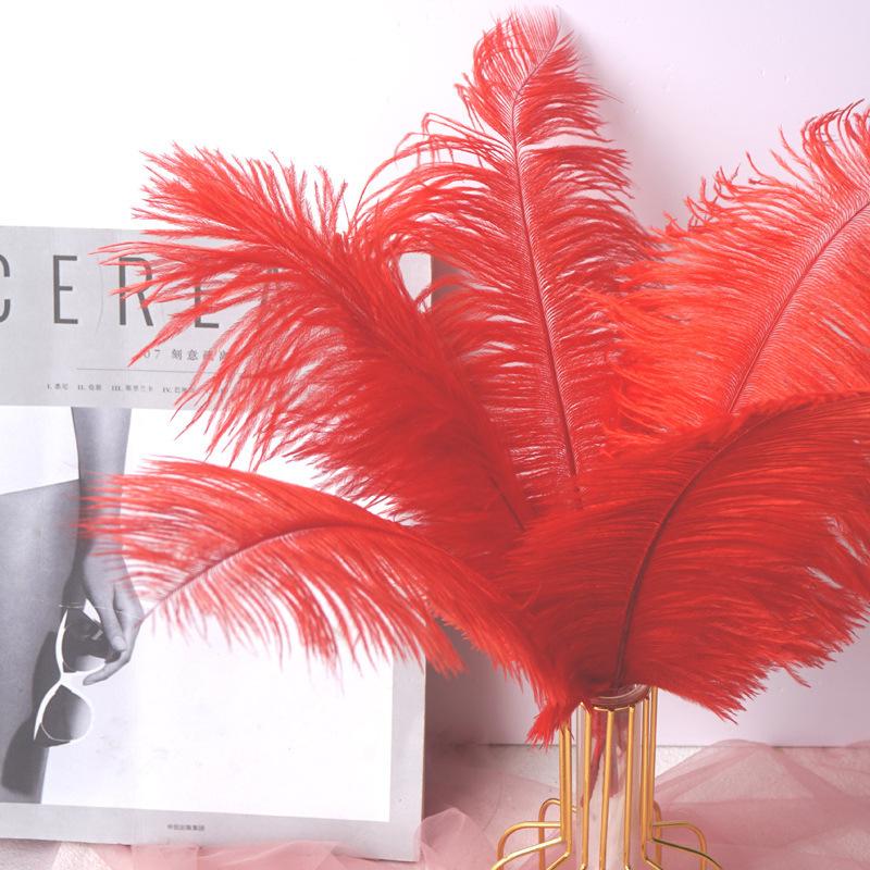 Color 20-25Cm Ostrich Hair Vase Ornament Wall Feather Decoration Hand Bouquet Flower Arrangement Diy Material
