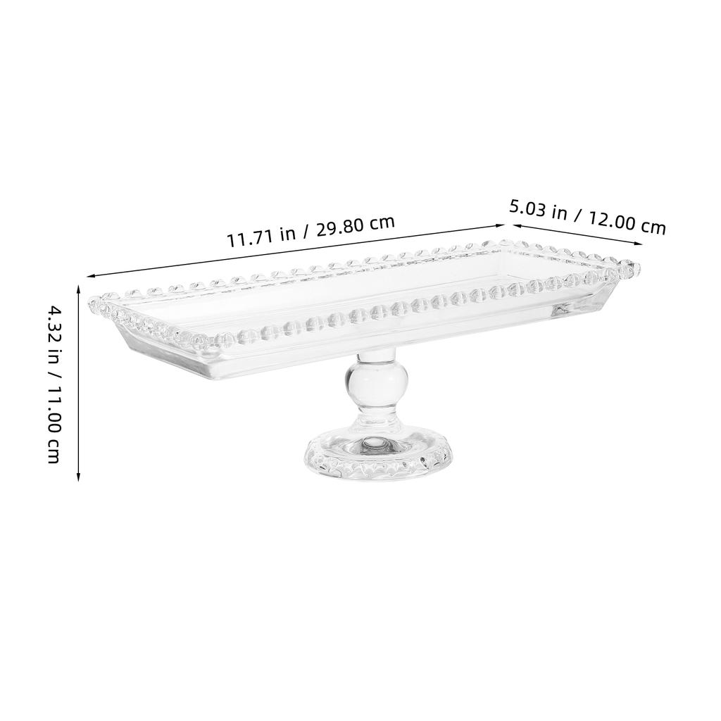 Dessert Tray Party Exquisite Fruit Base Food Decorative Crystal Glass Snack Plate