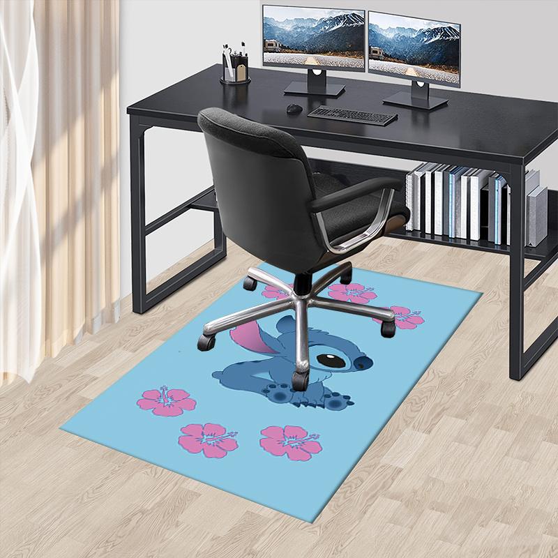 Office Rug Stitch, Flowers theme 3D Printed Anti-Slip Rug-Machine Washable for Living Room