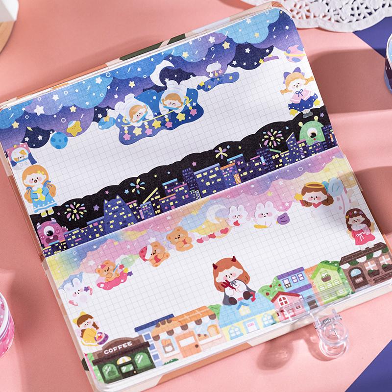 Cute Candy Garden Beach Decorative Adhesive Tape Star Curtain Masking Washi Tape Diy Scrapbooking Stick Label Art Craft Supplies