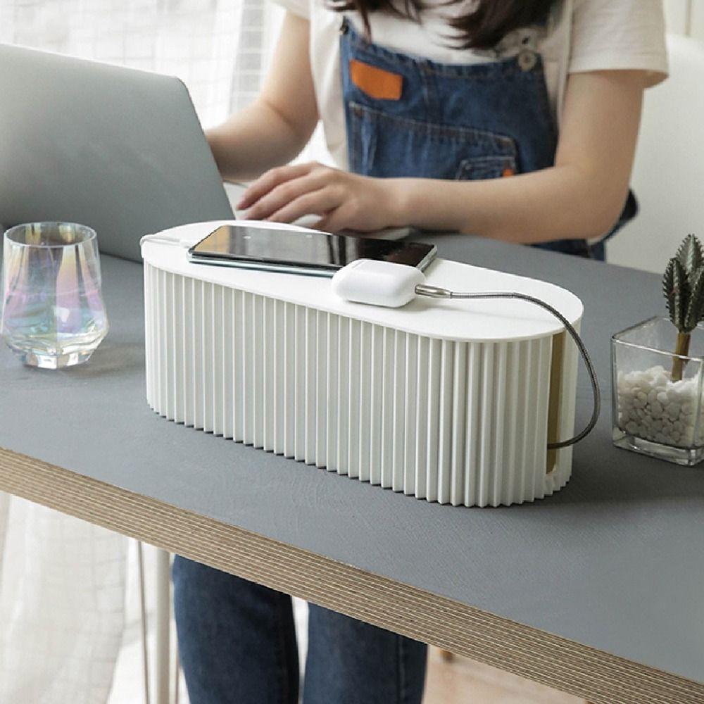Portable Power Line Storage Case Dustproof Wire Storage Box Charger Wire Management