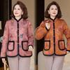 Middle-aged women's autumn and winter flower padded jacket the elderly mother's jacket middle-aged and elderly women's clothing to keep warm
