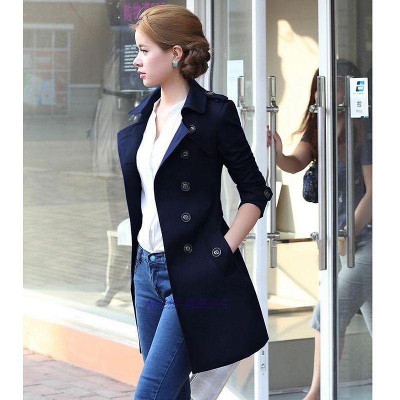 

2023 Приталенное пальто-тренч средней длины с поясом Длинное пальто-тренч Khaki 2XL