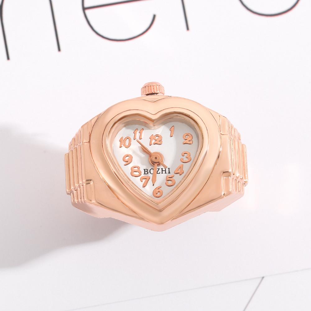 Креативные регулируемые круглые часы-кольцо на палец для женщин и мужчин, эластичные кварцевые часы дубильная кора