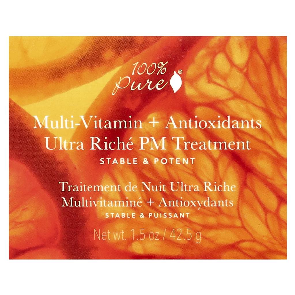 100% Rein, Multivitamin + Antioxidant Ultra Reichhaltige PM Behandlung, 42,5G(1.5Oz)
