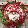 Valentine's Day Gnome with Love Letter Wooden Sign, Round Front Door Decor, Heart-Themed Wall Hanging - Ideal Romantic Gift
