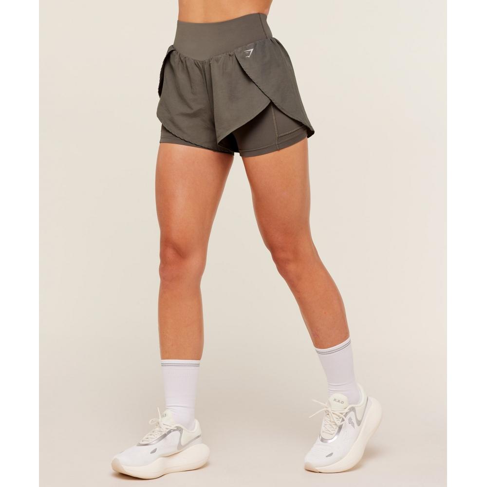 Gymshark RunnIng 2 In 1 Shorts Camo Brown B3c4d Nby9