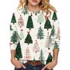 Women's Soft Christmas Print Crewneck Long Sleeve Sweater for Fall and Winter