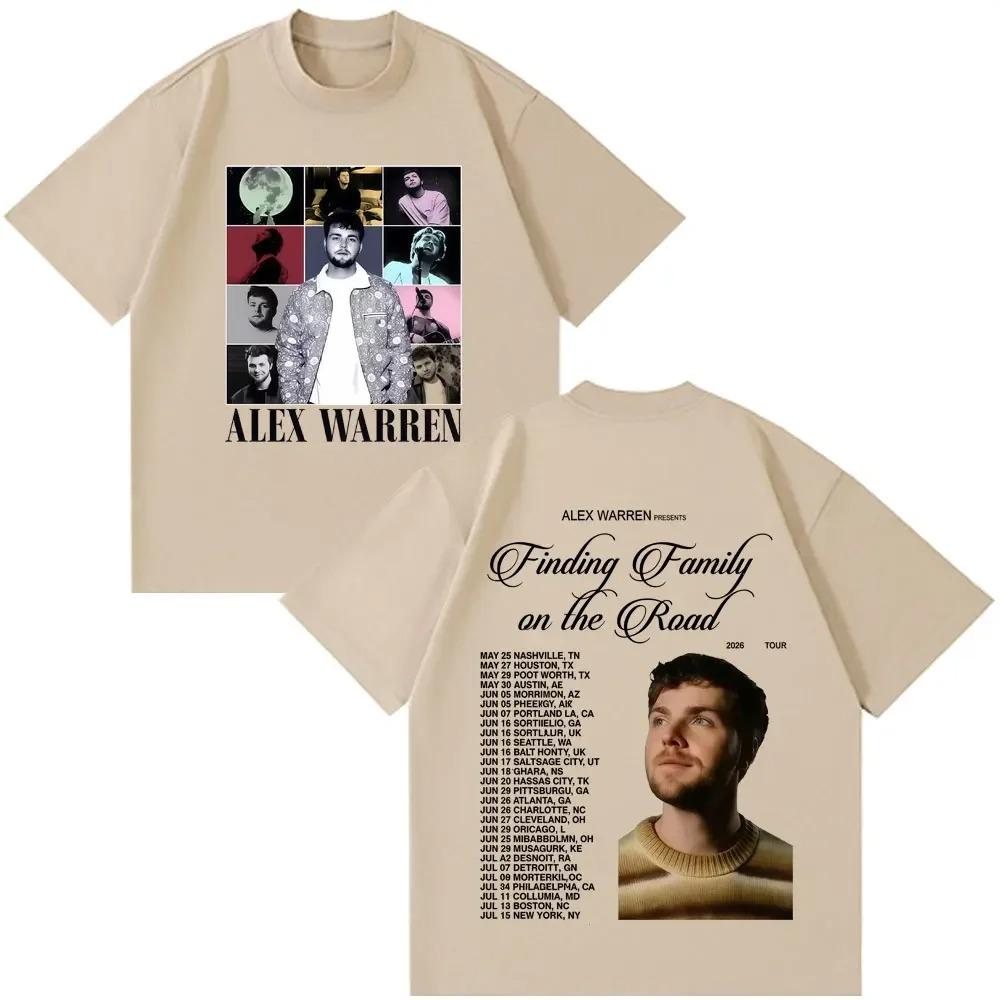 Black Oversized Cotton T-Shirt Featuring Alex Warren  Finding Family on the Road 2026 Tour  Photo Collage Print T-shirt 4XL