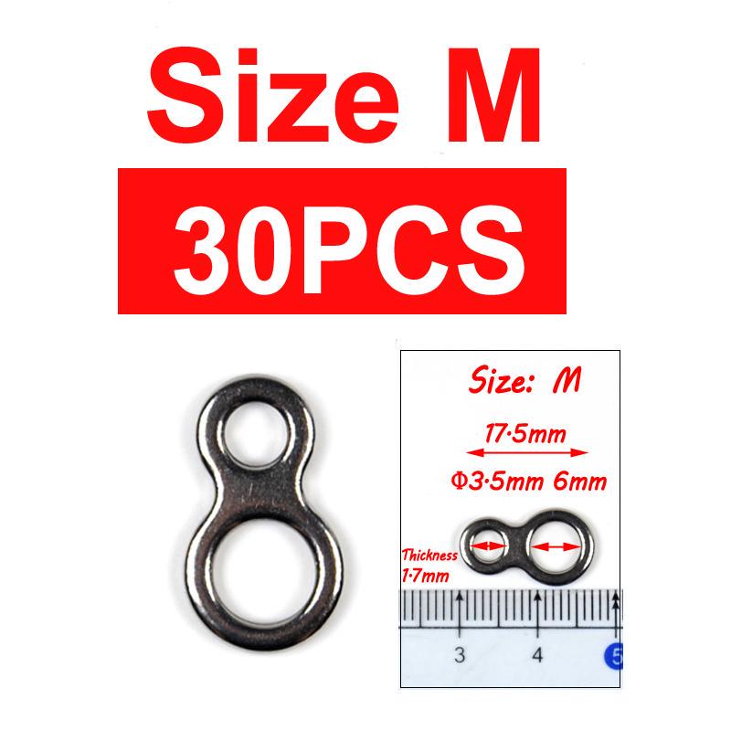 Bimoo Polierter Doppelwirbel mit massivem Ring, 8 Formschlaufen, Angelzubehör, Terminal Tackle für Trolling-Jigs-Haken