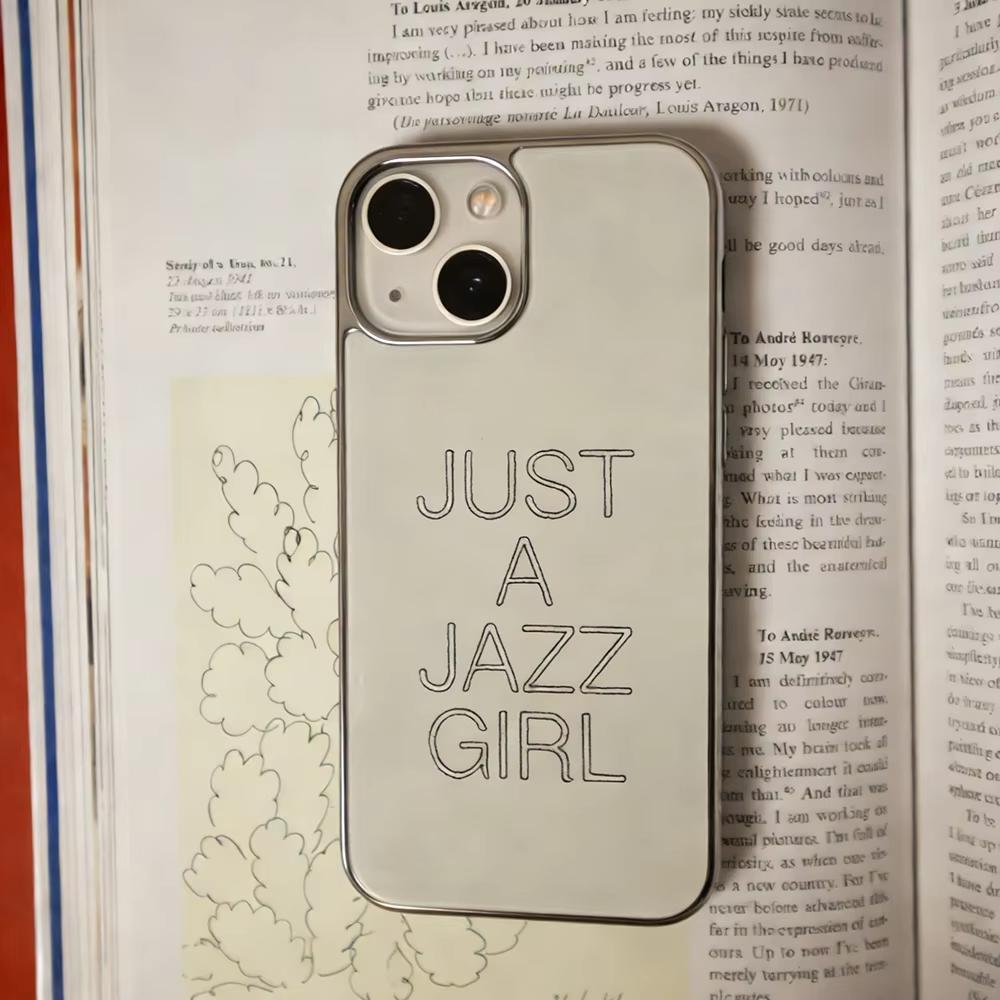 

Минималистичный чехол для телефона JUST A JAZZ GIRL с гальваническим покрытием и каплями клея для iPhone 17 Air 16 Pro Max 15 14 Plus 13 12 Pro 11 Задняя крышка iPhone 13 Pro