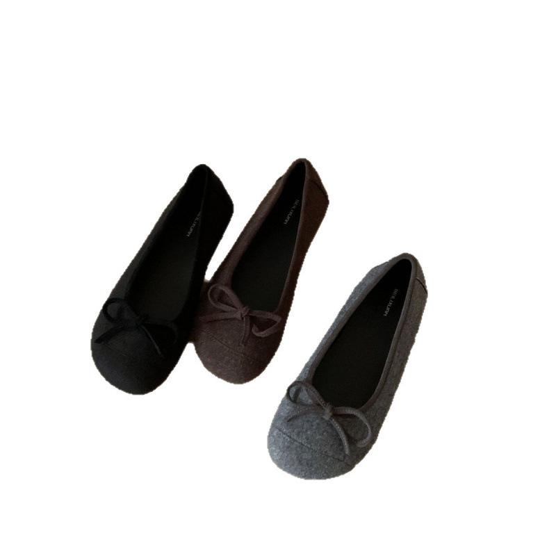 French Bow Mary Jane Shoes Women's 2025 Autumn New Soft-soled Shallow Mouth Ballet Shoes