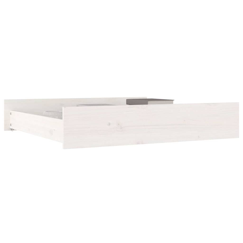 Bedside Drawers 2 pcs White Solid Pine Wood