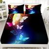 3D Bedding Set Flora Butterflies Birds Printed Fitted Sheets With 1/2 Pillowcases Custom Suitable for Both Boys and Girls Decor