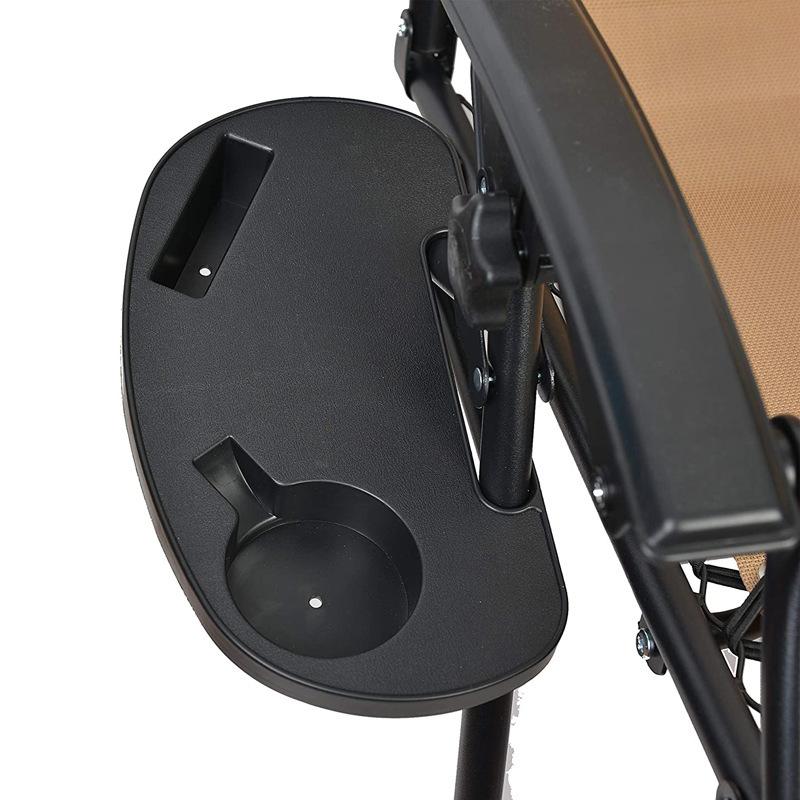 Durable Folding Chair Side Table Attachment, Plastic Beverage and Snack Storage Tray Universal Chair Cup Holder