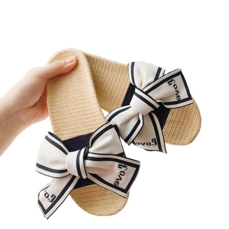 Damen Sommer Leinen Schleife Hausschuhe - Vielseitige Indoor & Outdoor Weichsohle 2025 Edition